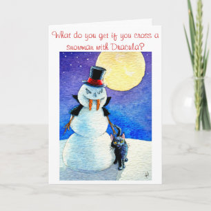 Funny Snowman Halloween Christmas winter card