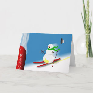 Funny Snowman Humour Ski Joke Christmas Holiday Card