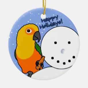 Funny Snowman Jenday Conure Ornament