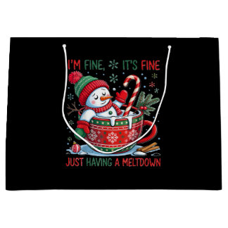 Funny Snowman Large Gift Bag