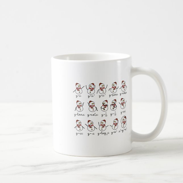 Funny Snowman Math Teacher Christmas  Coffee Mug (Right)
