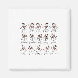 Funny Snowman Math Teacher Christmas Magnet