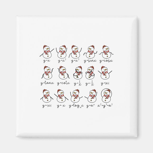 Funny Snowman Math Teacher Christmas  Magnet (Front)
