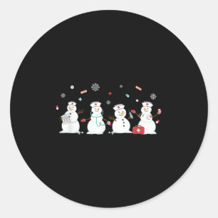 Funny Snowman Nurse Christmas Healthcare Holiday N Classic Round Sticker