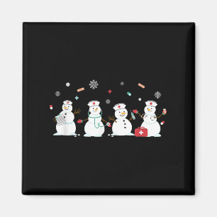 Funny Snowman Nurse Christmas Healthcare Holiday N Magnet