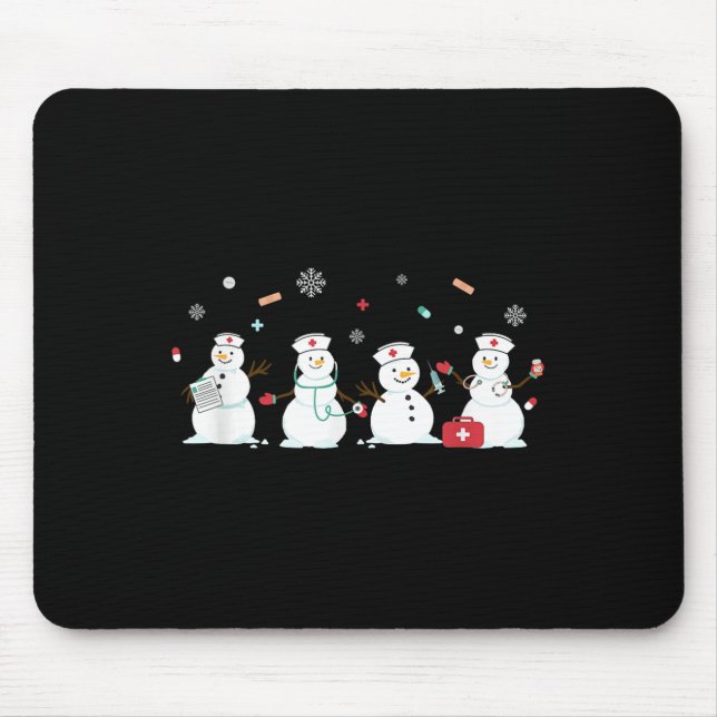 Funny Snowman Nurse Christmas Healthcare Holiday N Mouse Mat (Front)