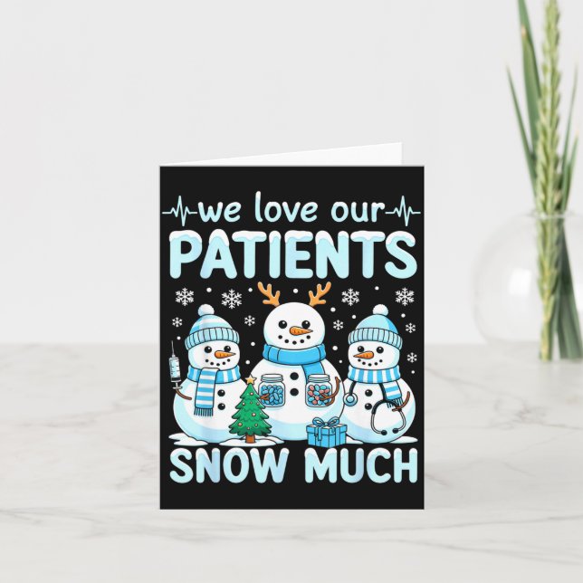 Funny Snowman Nurse Christmas Winter Holiday Healt Card (Front)