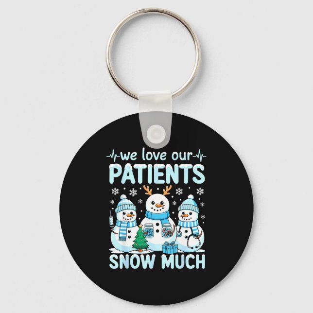 Funny Snowman Nurse Christmas Winter Holiday Healt Key Ring (Front)