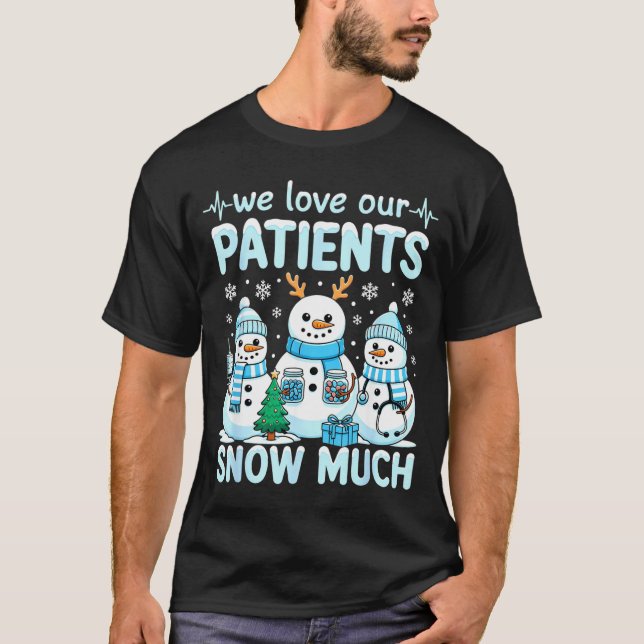 Funny Snowman Nurse Christmas Winter Holiday Healt T-Shirt (Front)
