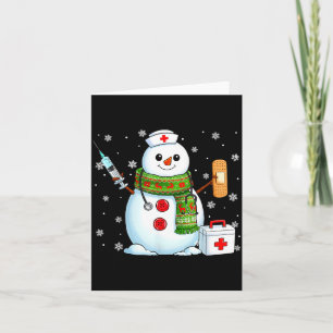 Funny Snowman Nurse Pjs Pajamas Christmas Xmas Wom Card
