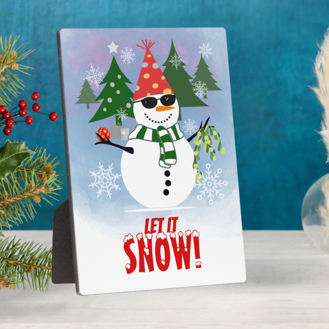 Funny Snowman Pine Tree Christmas Plaque (Creator Uploaded)