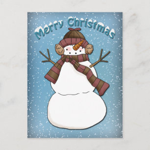 Funny Snowman Postcard