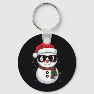 Funny Snowman Six Seven Christmas 67 Meme Gen Alph Key Ring