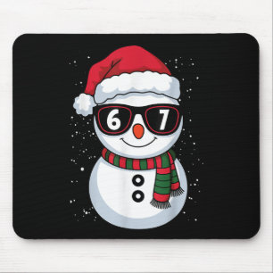 Funny Snowman Six Seven Christmas 67 Meme Gen Alph Mouse Mat