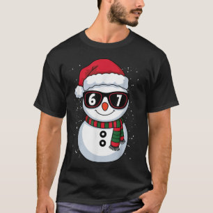 Funny Snowman Six Seven Christmas 67 Meme Gen Alph T-Shirt