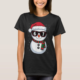 Funny Snowman Six Seven Christmas 67 Meme Gen Alph T-Shirt