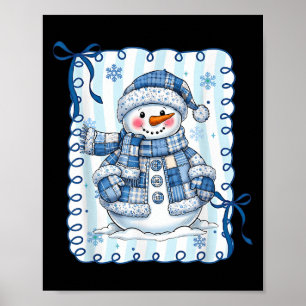 Funny Snowman Snowflake Merry Christmas Xmas Famil Poster