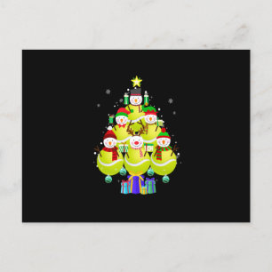 Funny Snowman Tennis Christmas Tree Ornaments Boys Postcard
