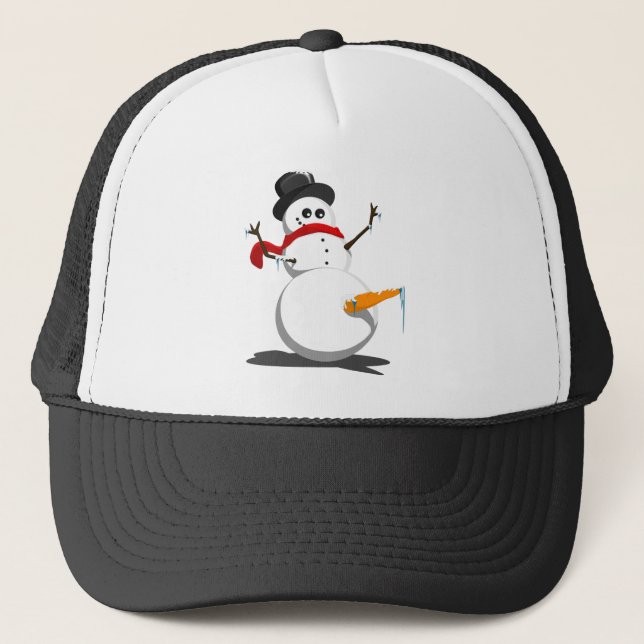 Funny Snowman Trucker Hat (Front)