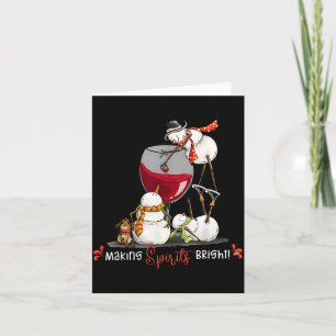 Funny Snowman Wine Christmas Holiday Card
