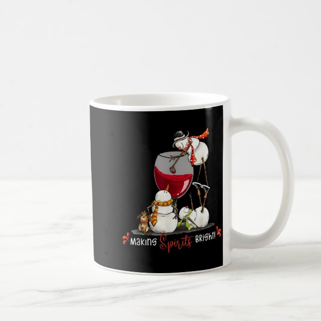 Funny Snowman Wine Christmas Holiday  Coffee Mug (Right)