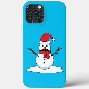 Funny Snowman with Moustache and Carrot iPhone 13 Pro Max Case