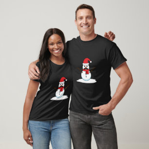 Funny Snowman with Mustache and Carrot T-Shirt