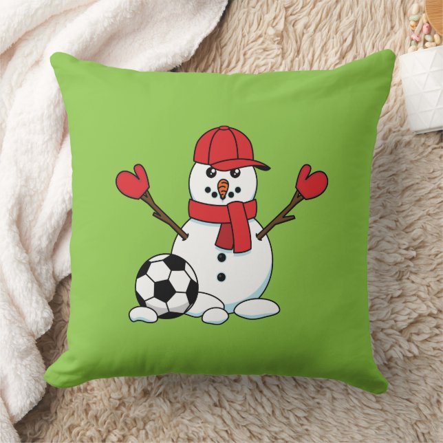 Funny Snowman with Soccer Ball Cushion (Blanket)