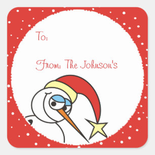 Funny Snowman Xmas Gift Tag Stickers