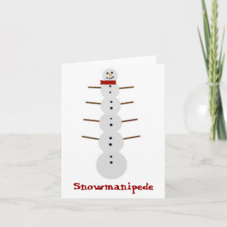 Funny Snowmanipede Notecard