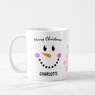 Funny Snowman's Face, Merry Christmas Coffee Mug