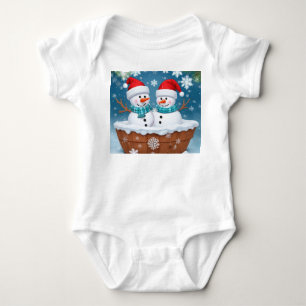 Funny Snowmen Baby Bodysuit