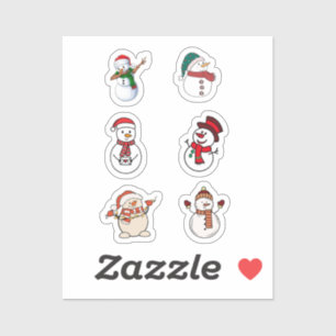 Funny Snowmen Christmas Set Stickers