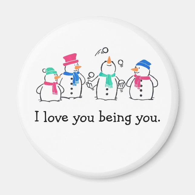 Funny Snowmen Magnet (Front)