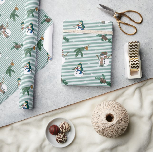Funny snowmen wrapping paper (Crafts)