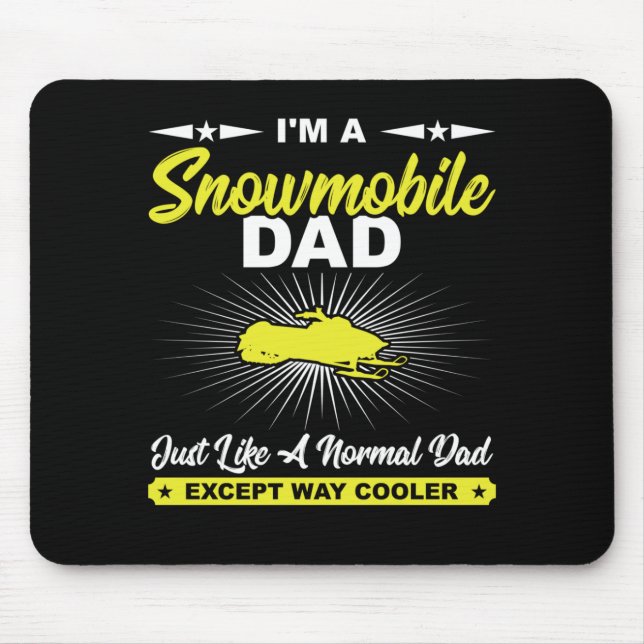 Funny Snowmobile Dad Snowmobile Rider Gift T-Shirt Mouse Mat (Front)