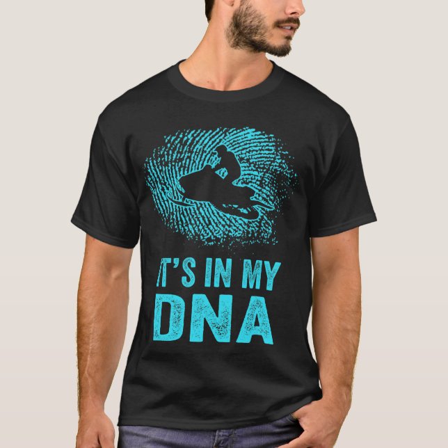 Funny Snowmobile It_s In My DNA Fingerprint T-Shir T-Shirt (Front)
