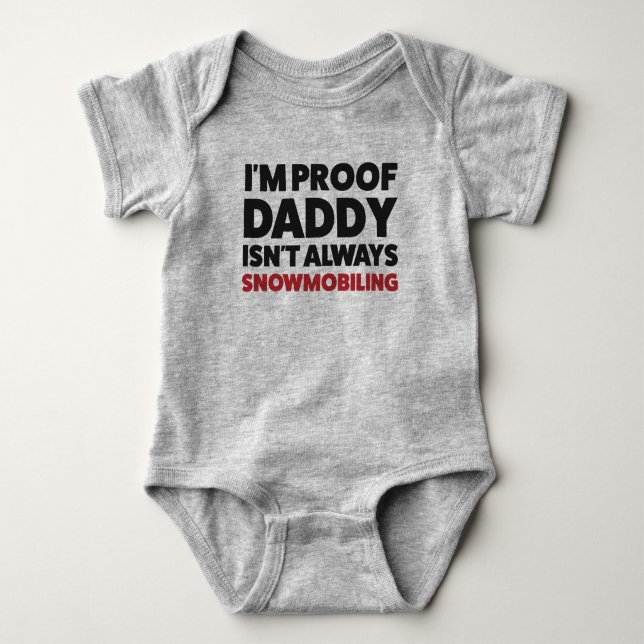Funny Snowmobile Jersey Bodysuit for Baby (Front)