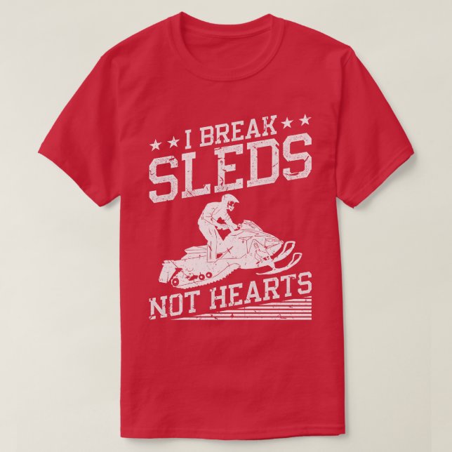 Funny Snowmobile Riding T-Shirt (Design Front)