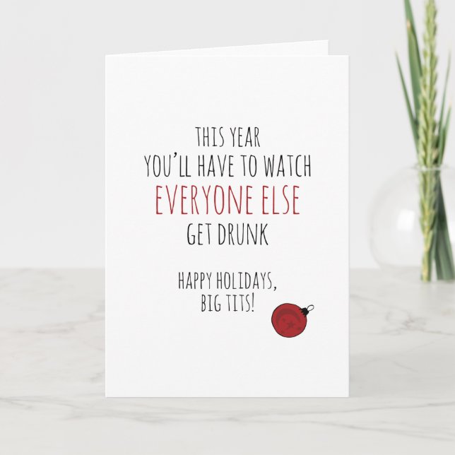 Funny sober pregnancy Christmas card (Front)