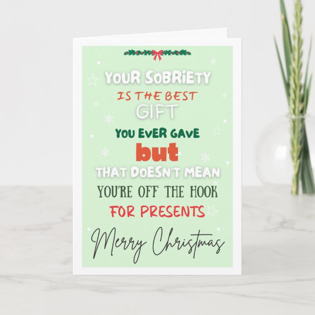 Funny Sobriety Christmas Card (Front)