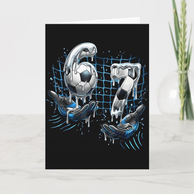 Funny Soccer 67 Six Seven Funny Number 67 Meme Foo Card (Front)
