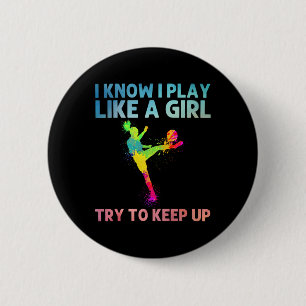 Funny Soccer Art For Women Girls Soccer Player Soc 6 Cm Round Badge