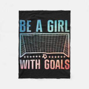 Funny Soccer Art For Women Girls Soccer Player Soc Fleece Blanket
