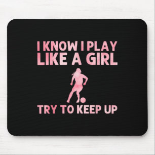 Funny Soccer Art For Women Girls Soccer Player Soc Mouse Mat
