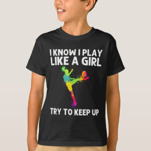 Funny Soccer Art For Women Girls Soccer Player Soc T-Shirt