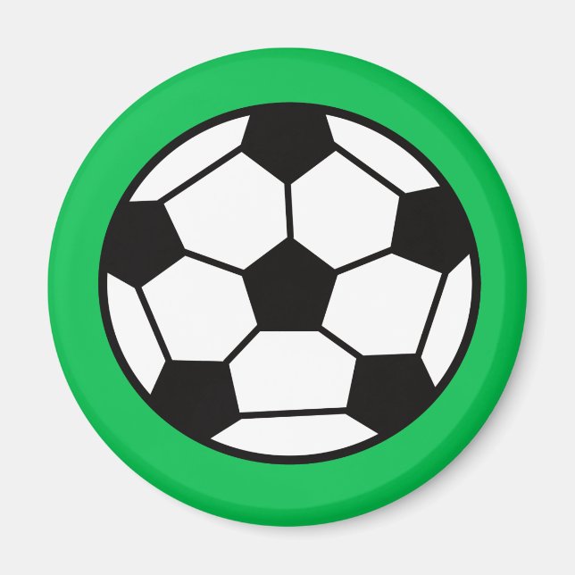 Funny Soccer Ball On Green Background Magnet (Front)