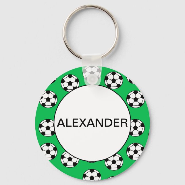 Funny Soccer Ball Pattern Key Ring (Front)