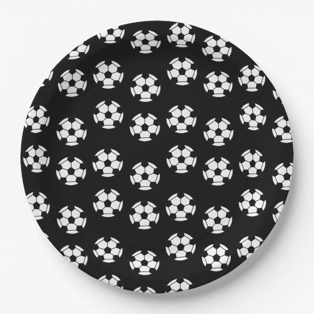 Funny Soccer Ball Pattern Paper Plate (Front)