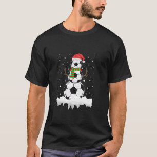 Funny Soccer Ball Snowman Sport Lover Gift Christm T-Shirt
